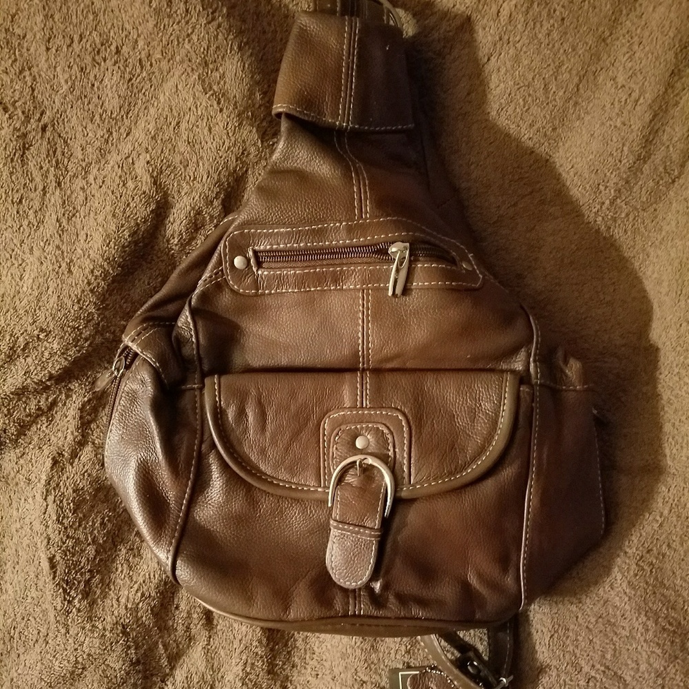 Brown Leather Backpack